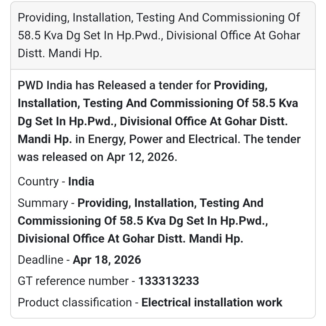 ⚡ DG Set Installation – Gohar Office