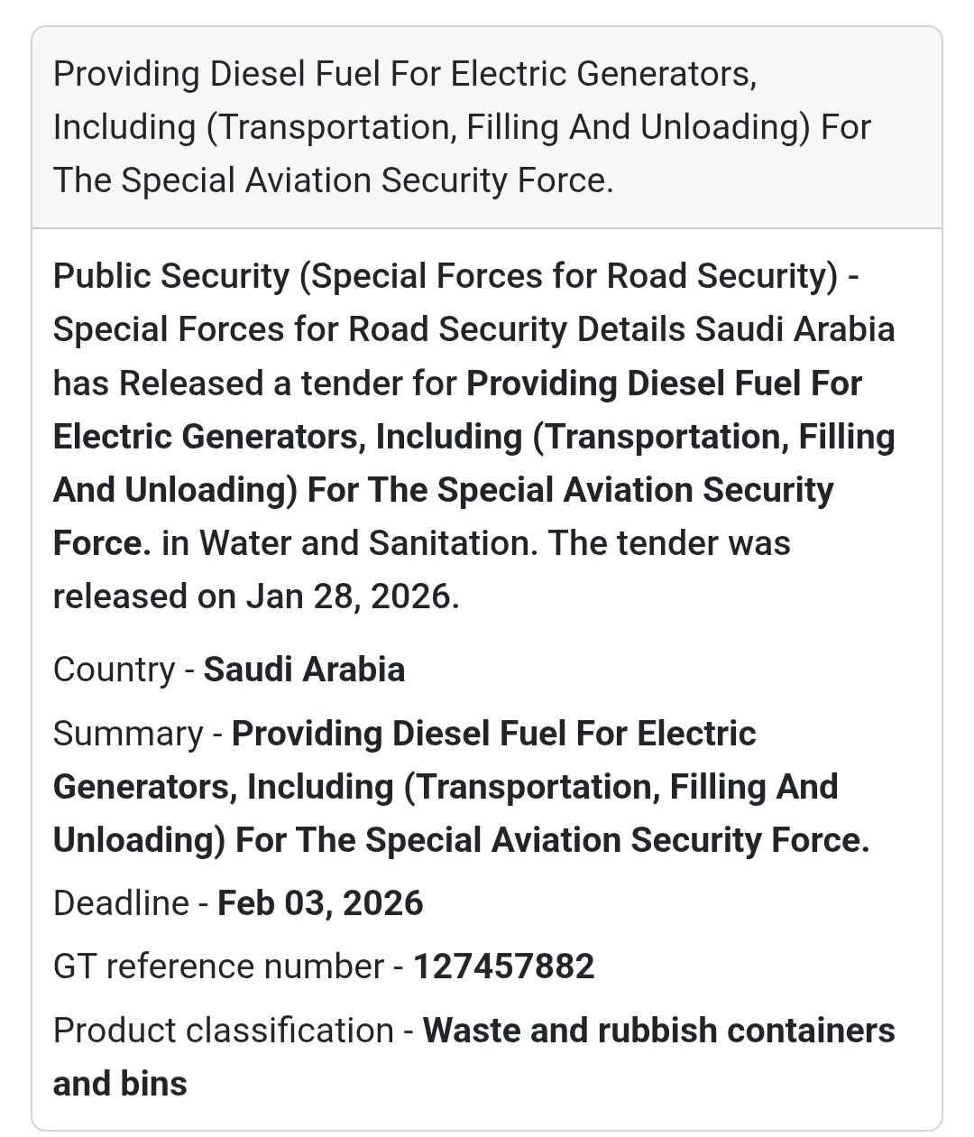 ⛽ Diesel Fuel Supply | Aviation Security