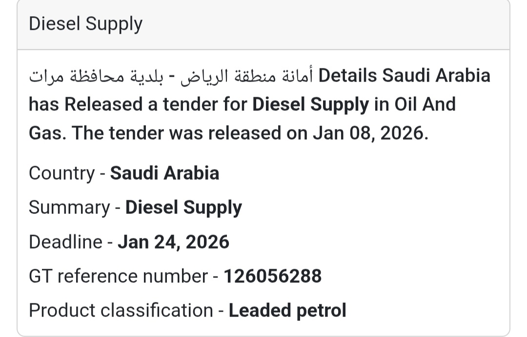 ⛽ Diesel Supply Tender