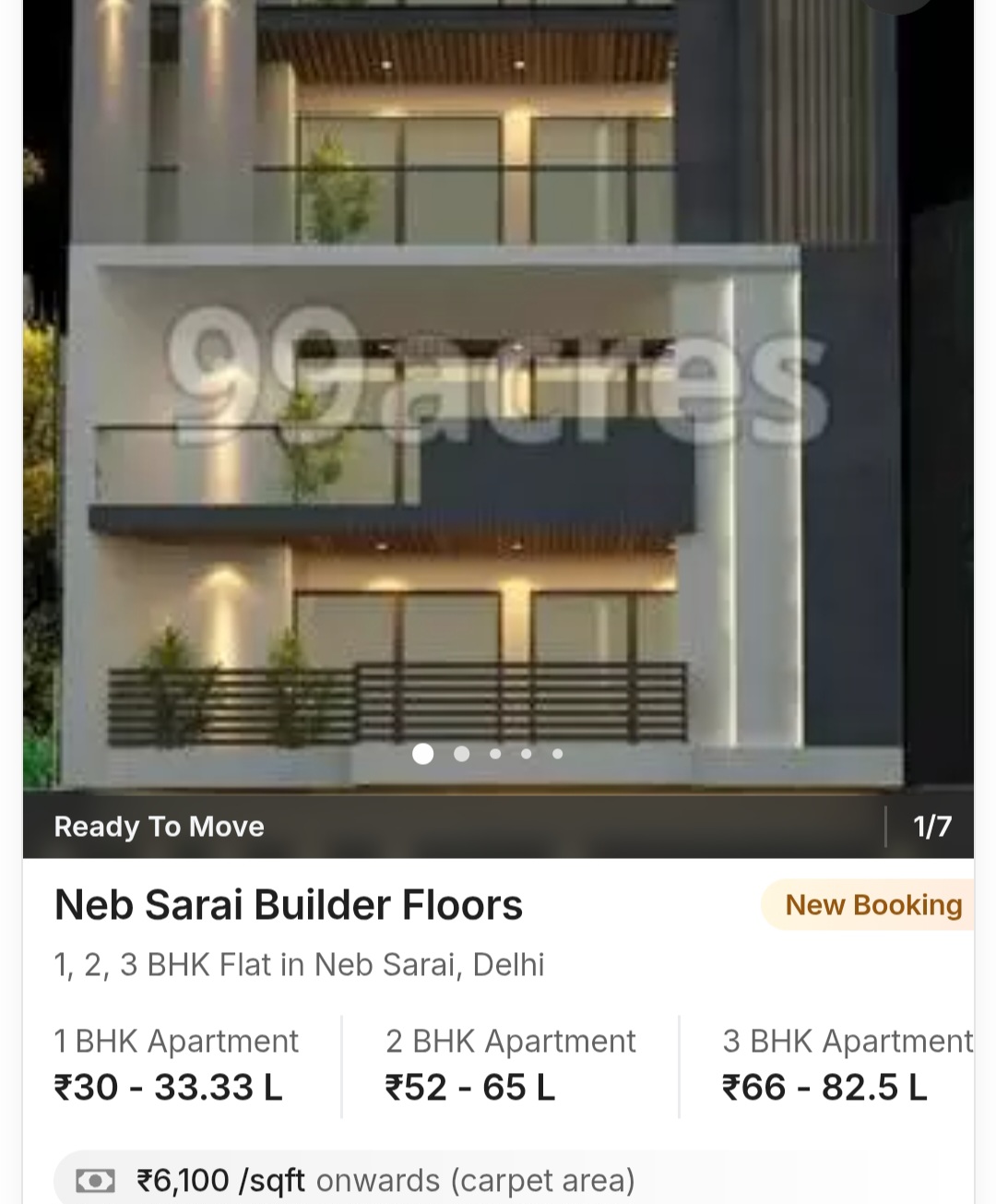 Discover modern living at Neb Sarai Builder Floors, Delhi