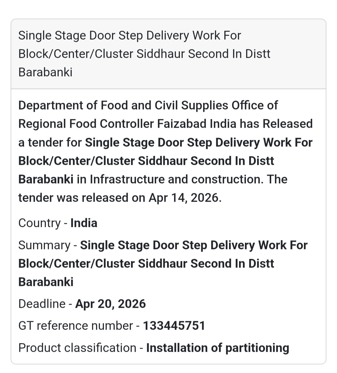 🚚 Door Step Delivery Work – Siddhaur, Barabanki