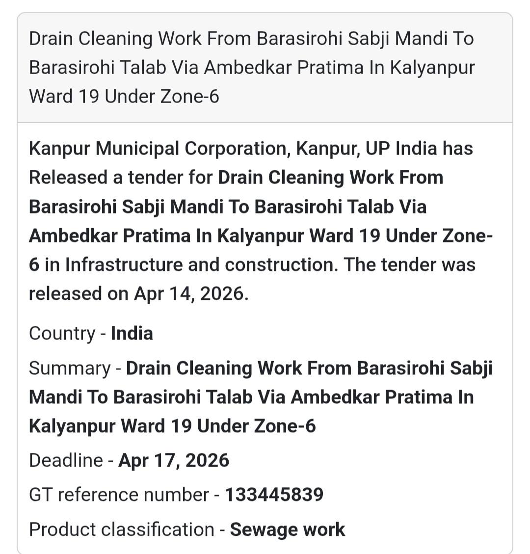 🧹 Drain Cleaning – Kanpur (Barasirohi Area)