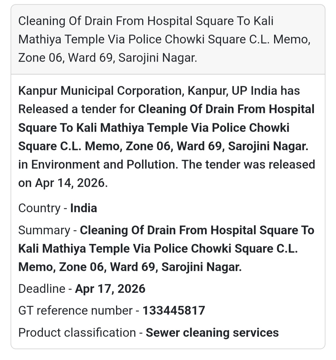 🧹 Drain Cleaning – Kanpur (Ward 69)