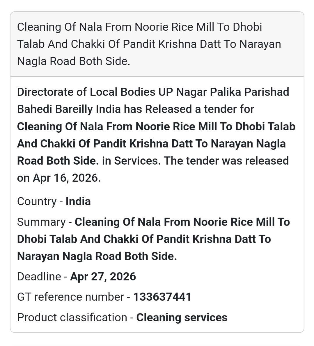 🧹 Drain Cleaning Work – Bareilly (Location 1)