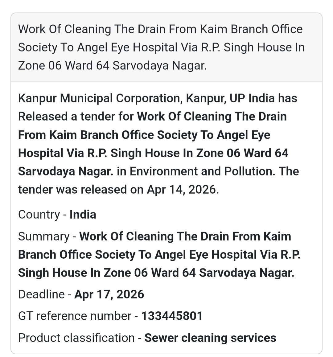 🧹 Drain Cleaning Work – Kanpur (Ward 64)