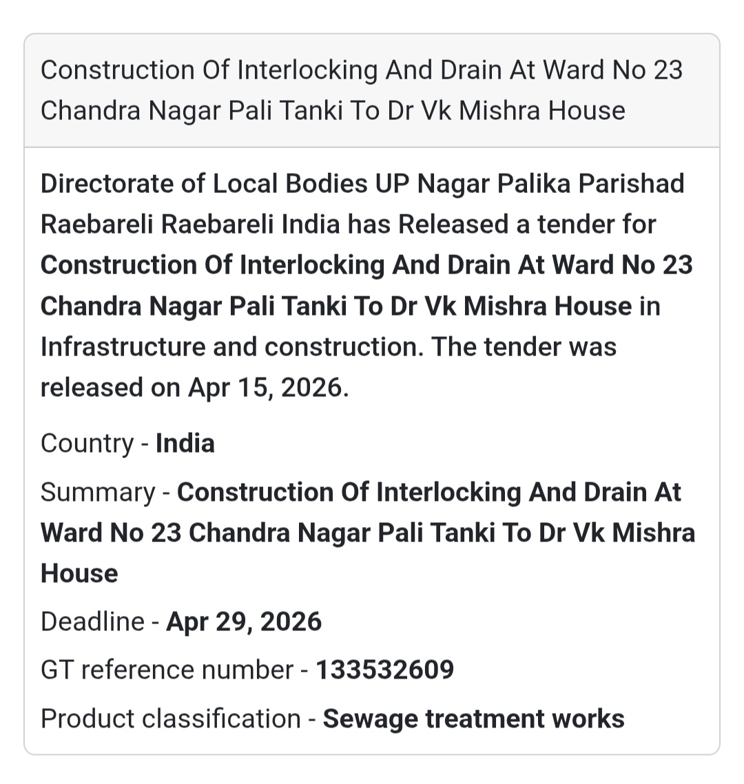 🏗️ Drain & Interlocking Work – Raebareli (Ward 23)