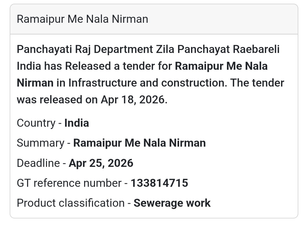 🚧 Drain Work – Raebareli