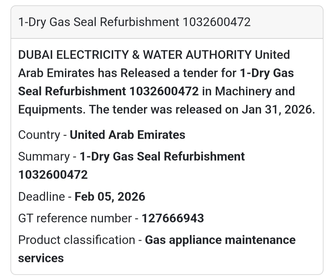 🔥 Dry Gas Seal Refurbishment
