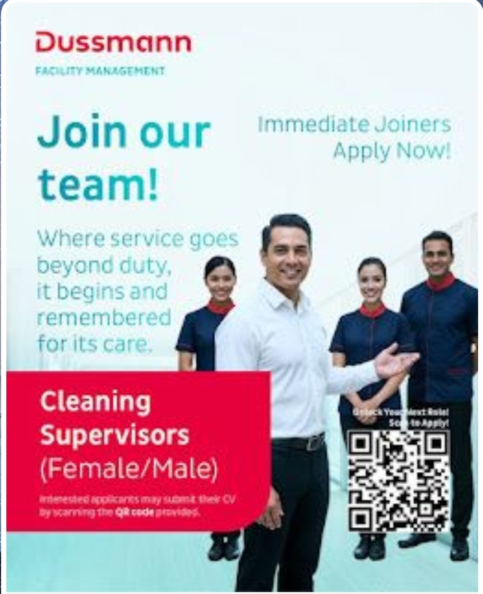 ✨ Dussmann Gulf is Hiring Cleaning Supervisors in the UAE! 🇦🇪