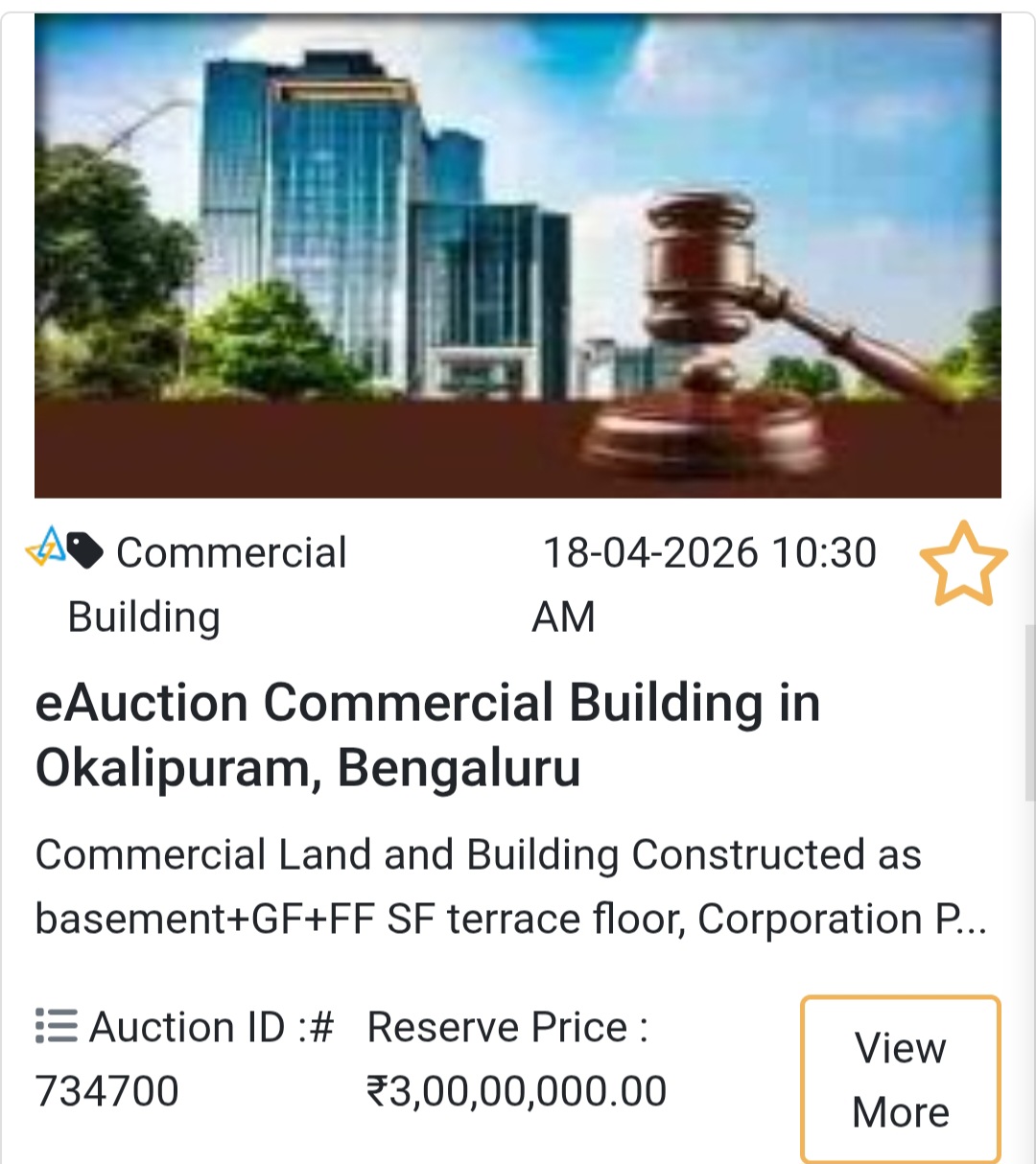 🏢 eAuction Commercial Building in Okalipuram, Bengaluru
