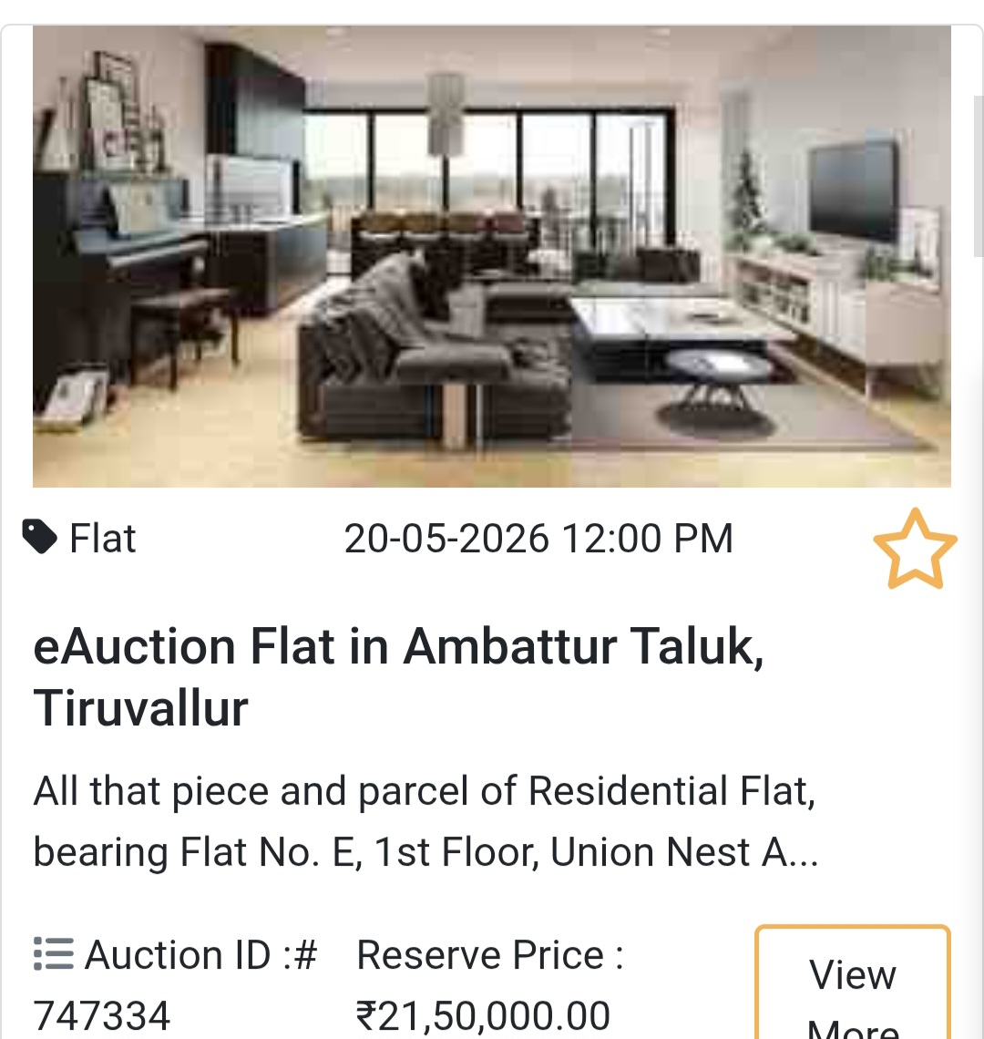 🏢 eAuction Flat in Ambattur Taluk, Tiruvallur