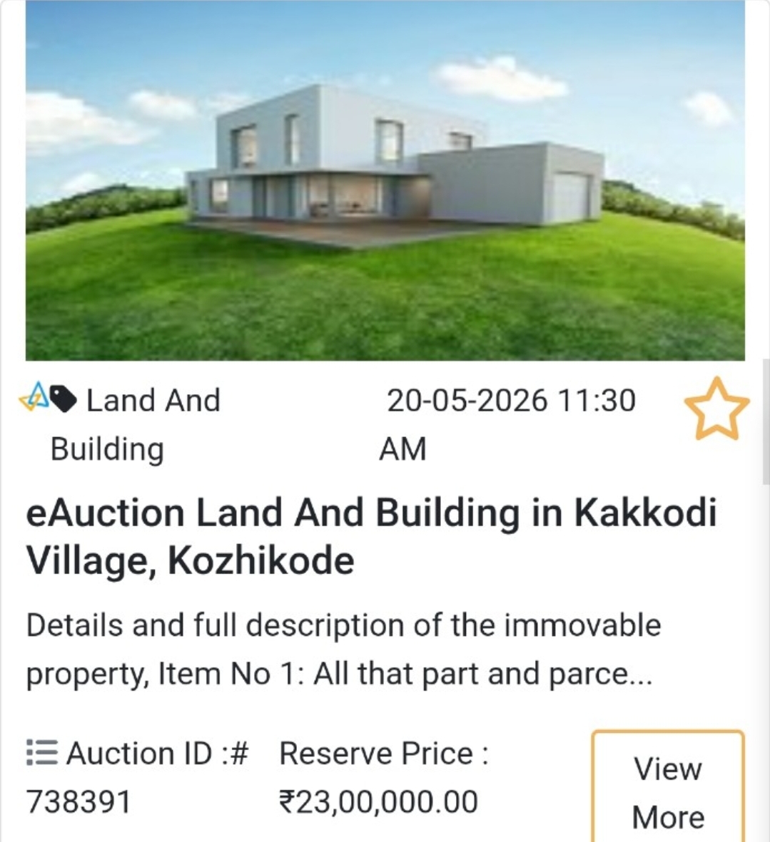 🏡 eAuction Land & Building in Kakkodi Village, Kozhikode