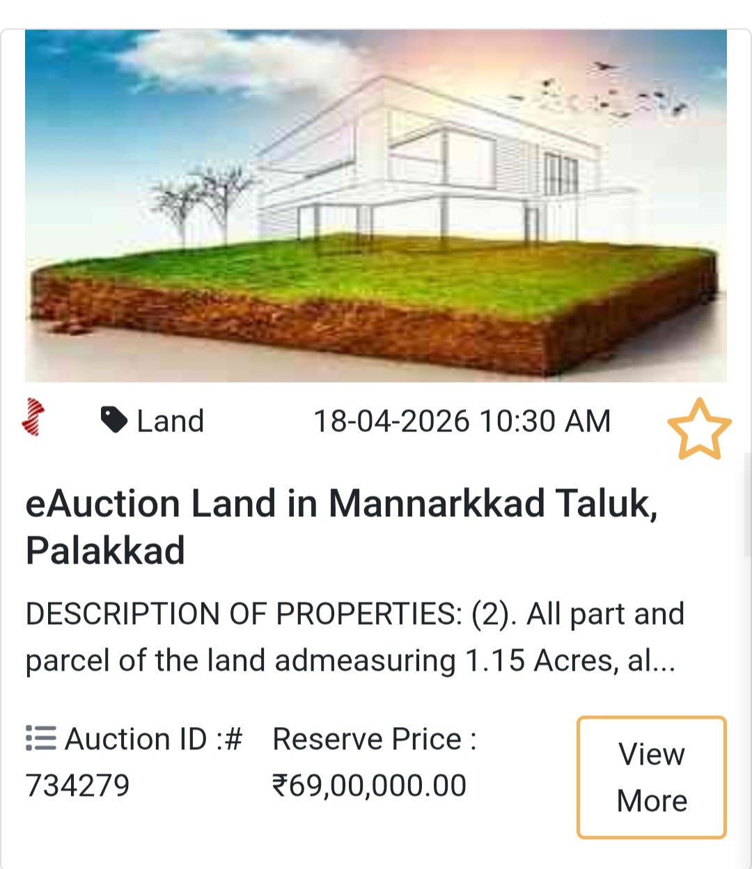 🌴 eAuction Land in Mannarkkad Taluk, Palakkad