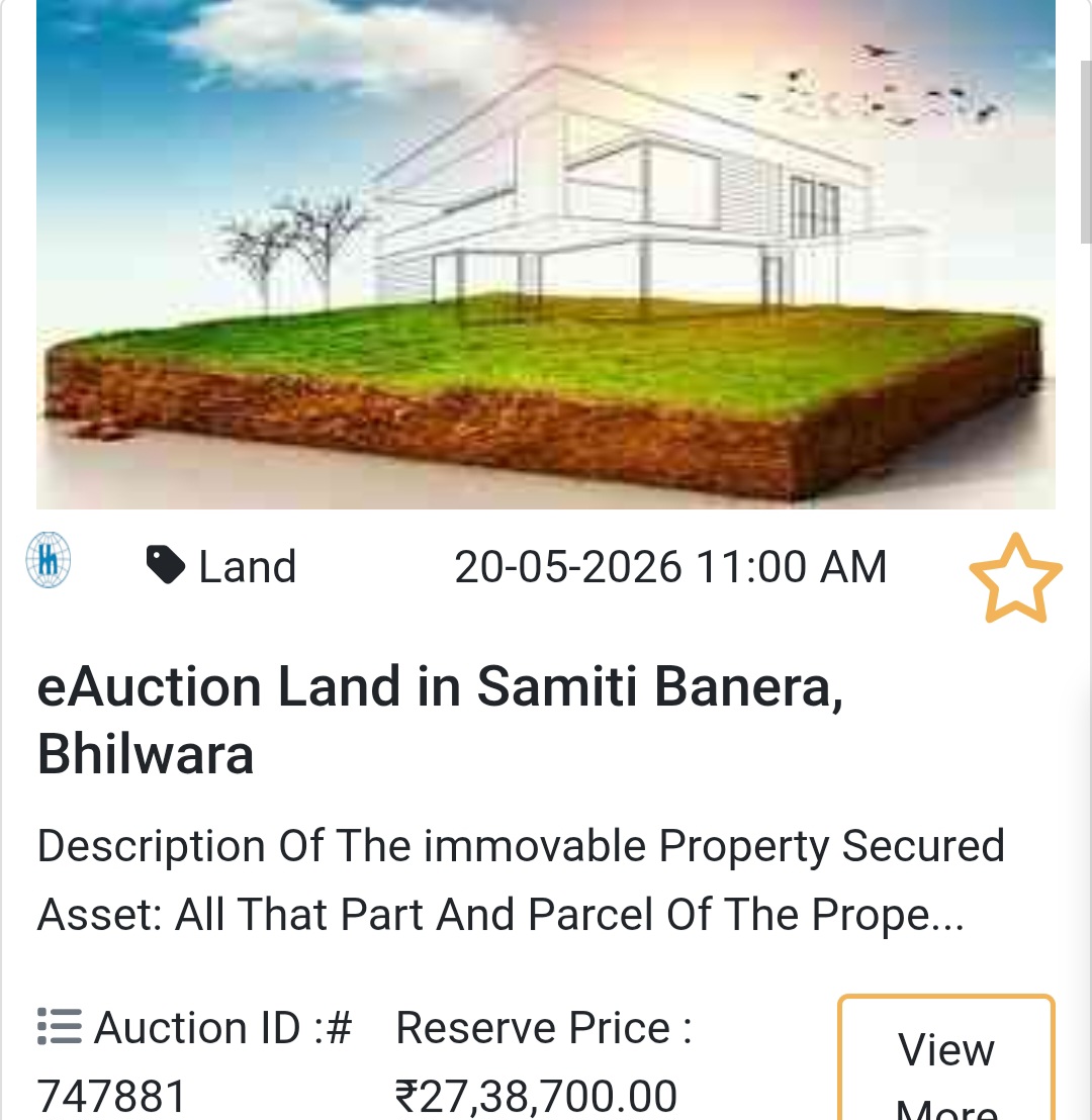 🌾 eAuction Land in Samiti Banera, Bhilwara