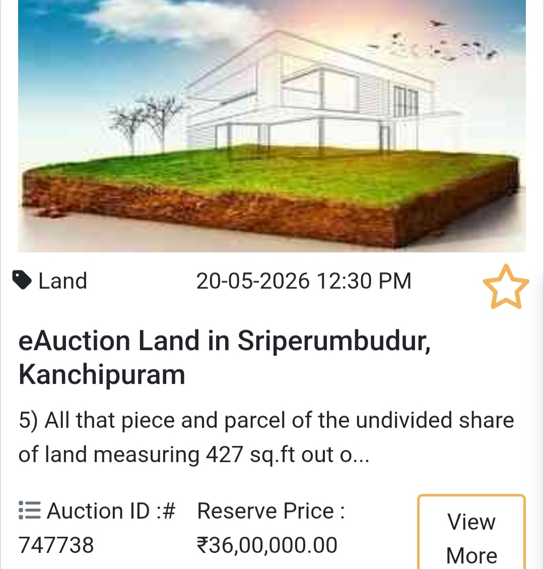 🌾 eAuction Land in Sriperumbudur, Kanchipuram