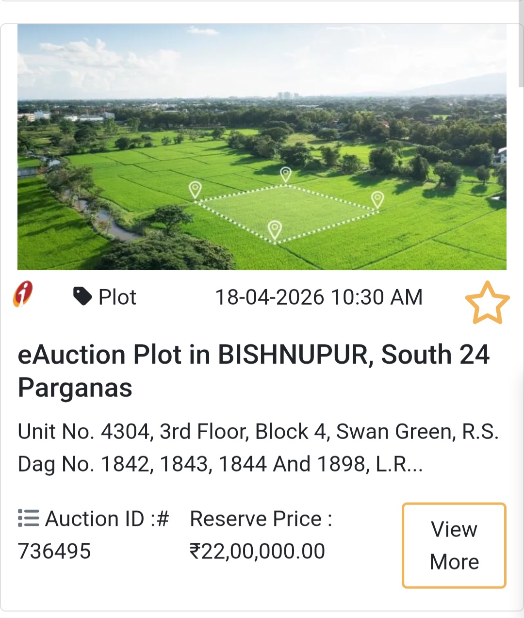 🌱 eAuction Plot in Bishnupur, South 24 Parganas