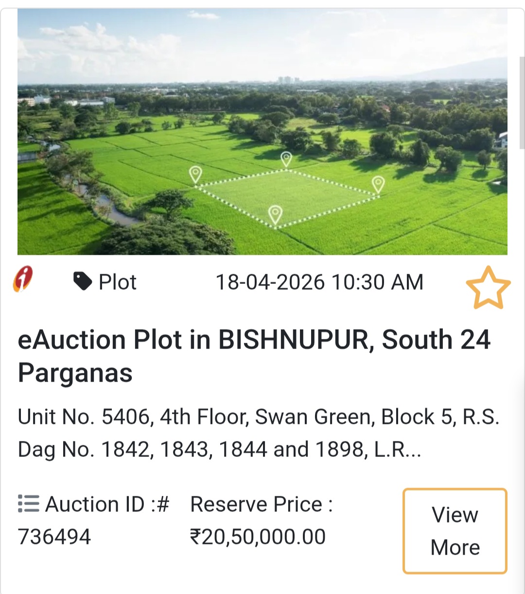 🌿 eAuction Plot in Bishnupur, South 24 Parganas