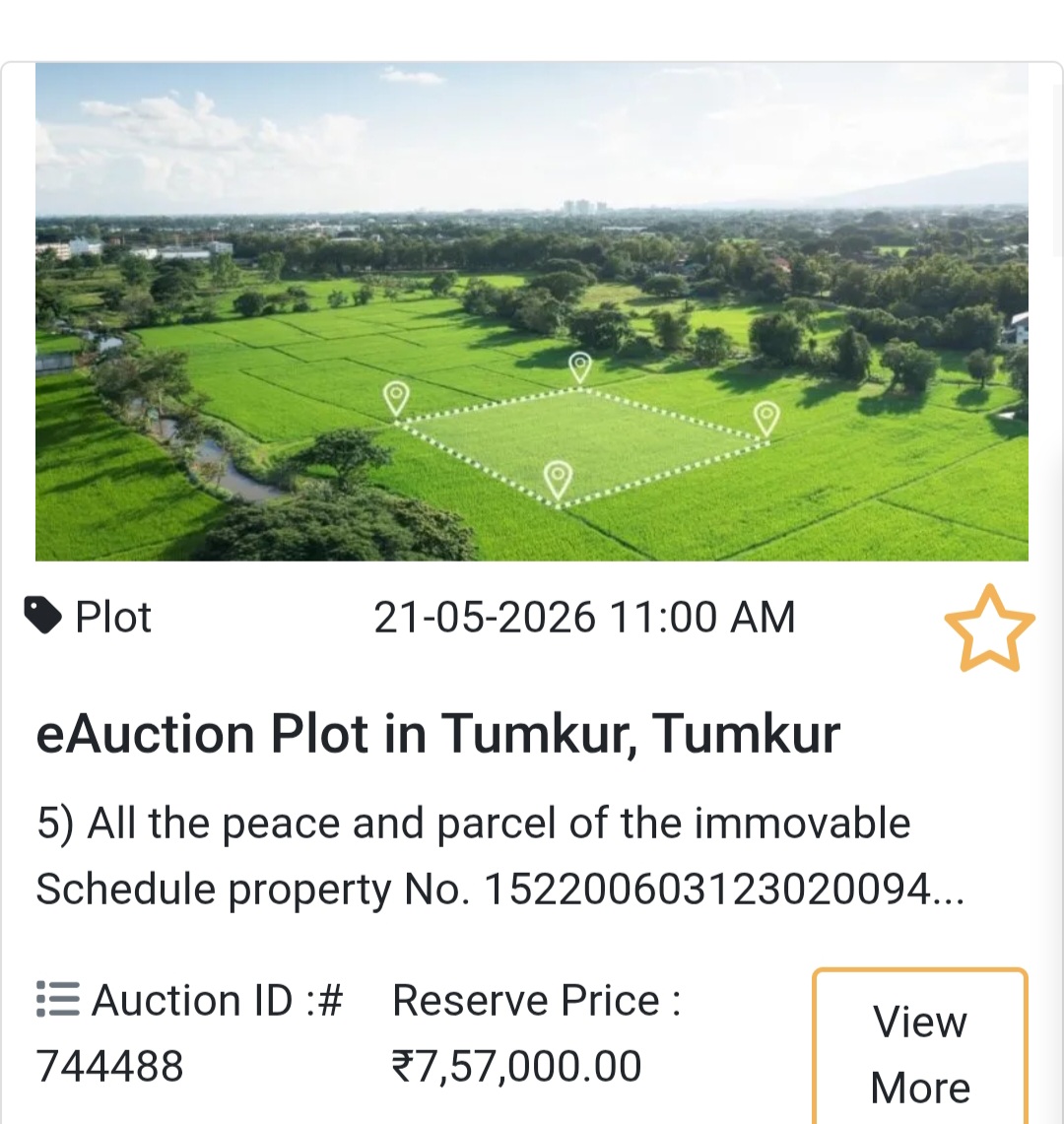 🌾 eAuction Plot in Tumkur, Tumkur