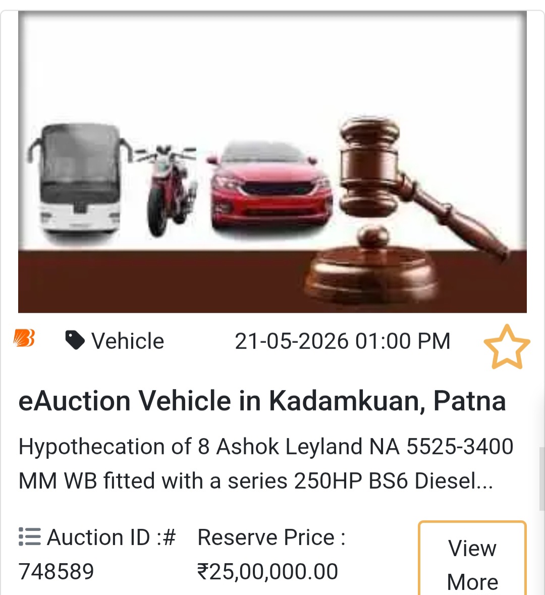 🚛 eAuction Vehicle in Patna (Kadamkuan)