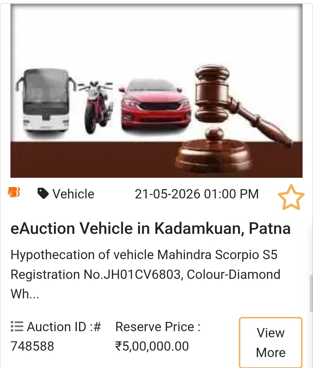 🚛 eAuction Vehicle in Patna (Kadamkuan)