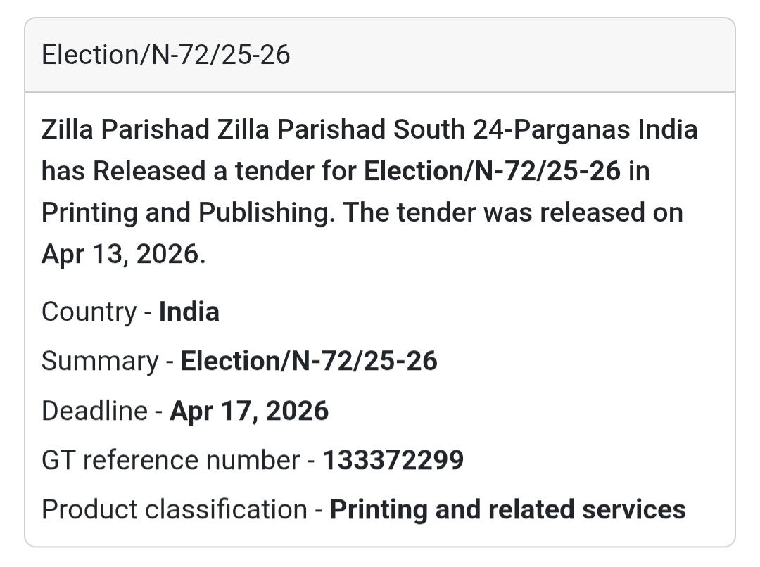 🖨️ Election Printing Work – N-72/25-26