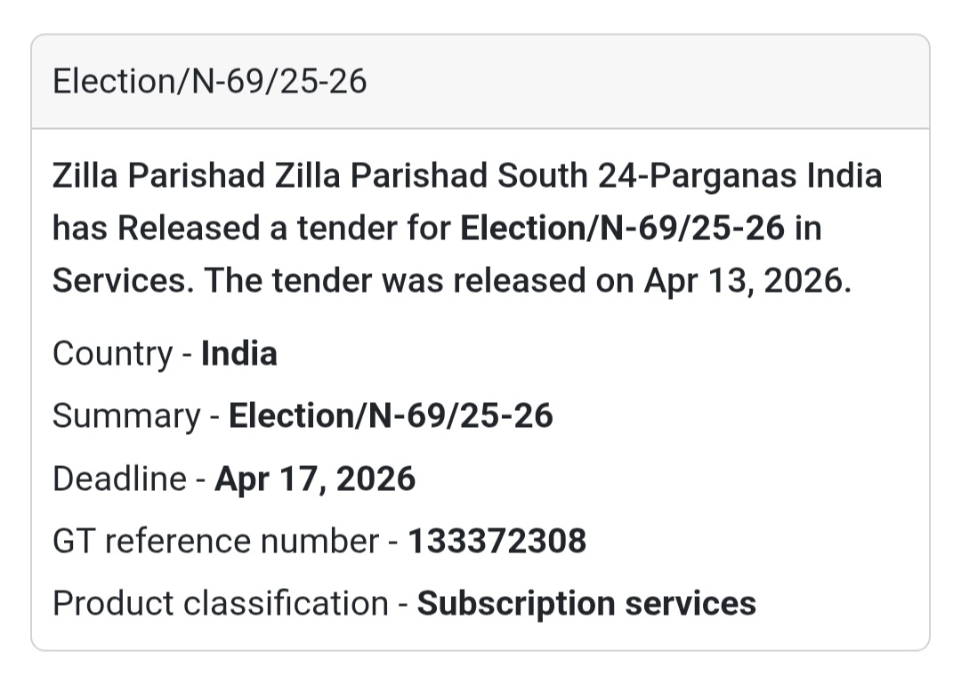 🔔 Election Services Tender – N-69/25-26
