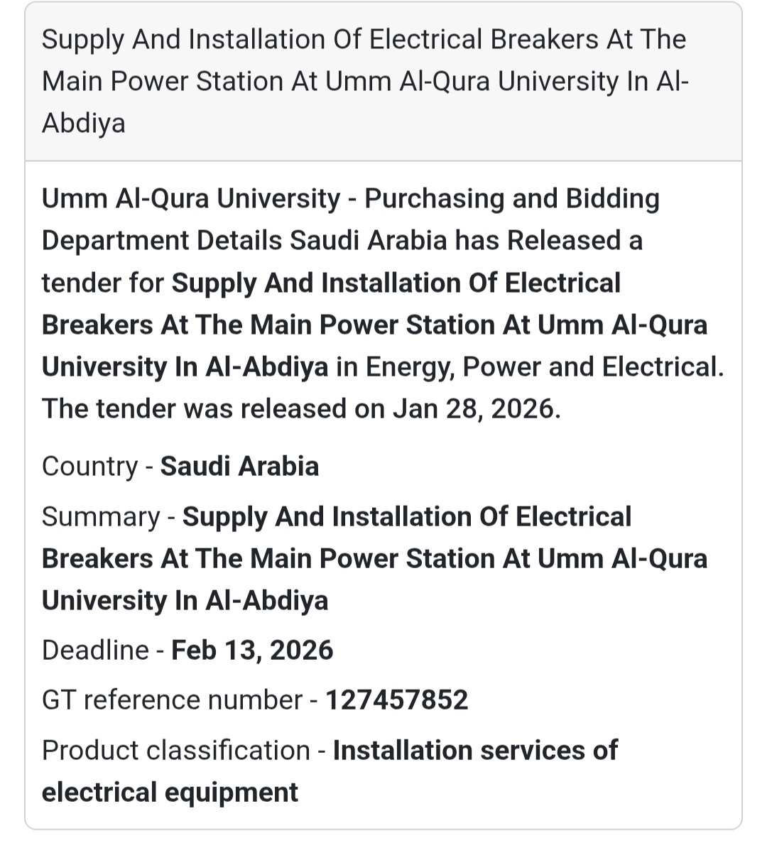 ⚡ Electrical Installation | Makkah