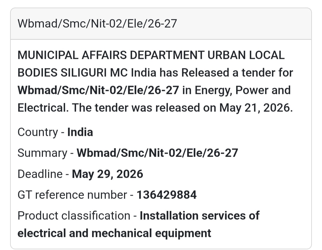 ⚡ Electrical Installation Services Tender