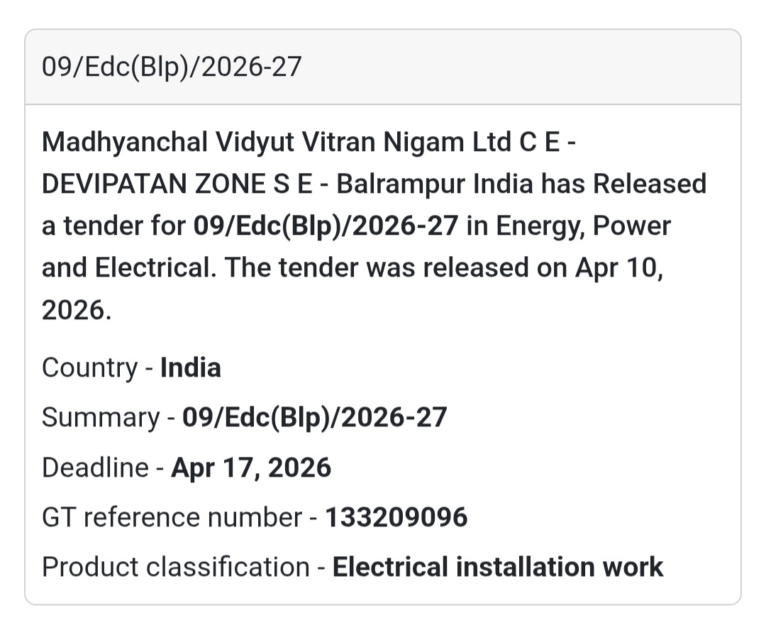 ⚡ Electrical Installation Work – Balrampur