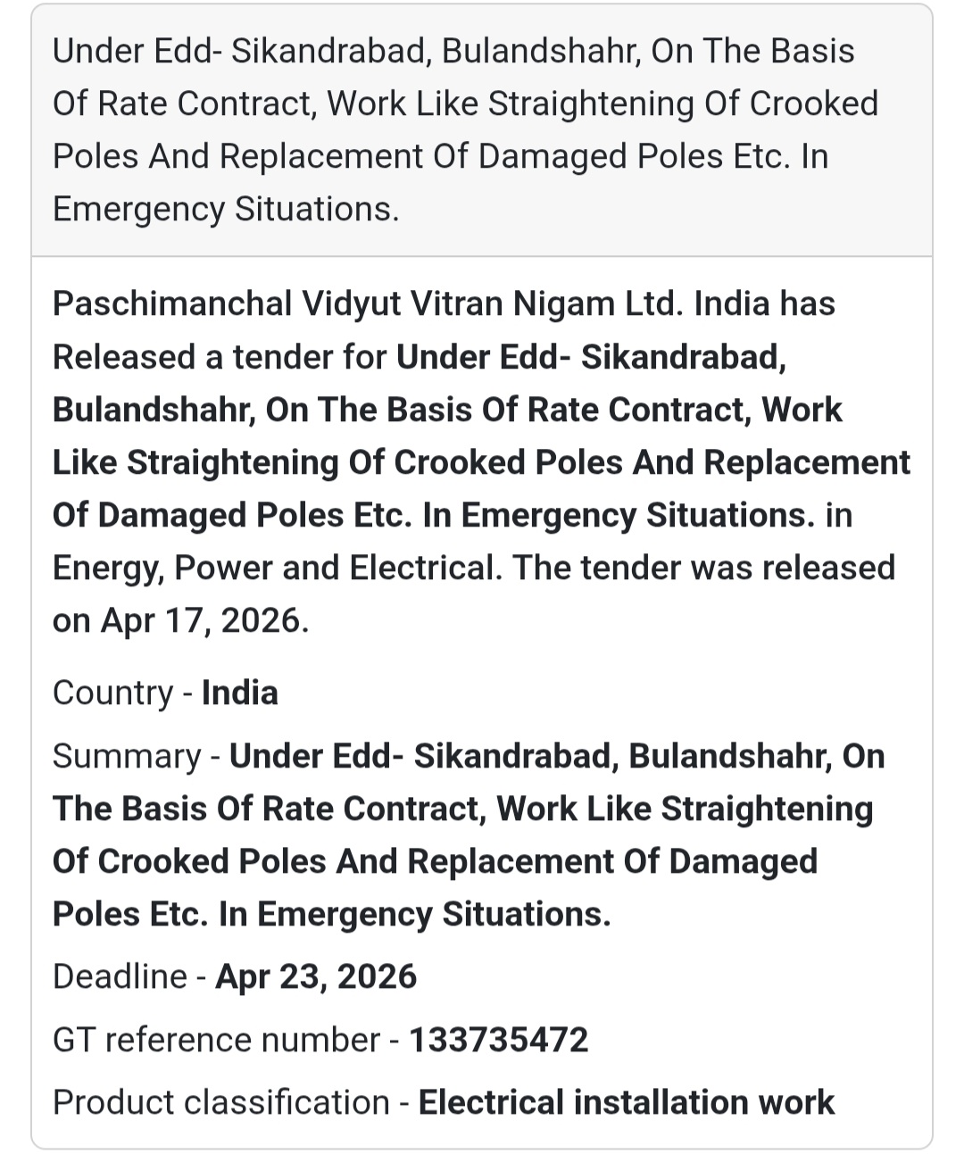 ⚡ Electrical Maintenance – Sikandrabad, Bulandshahr