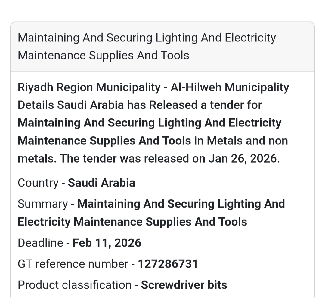 💡 Electrical Maintenance Supplies – Municipality