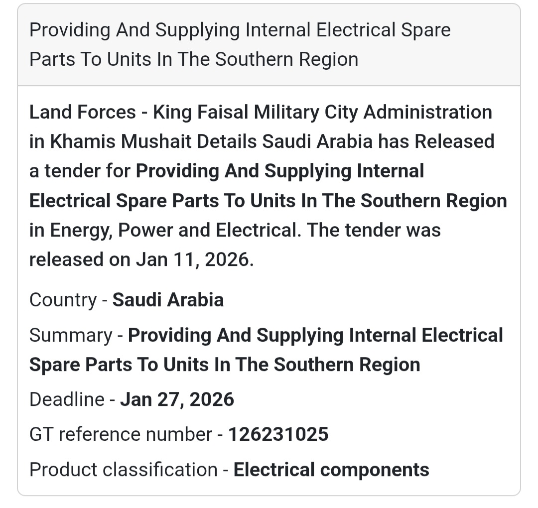 ⚡ ELECTRICAL SPARE PARTS – SOUTHERN REGION