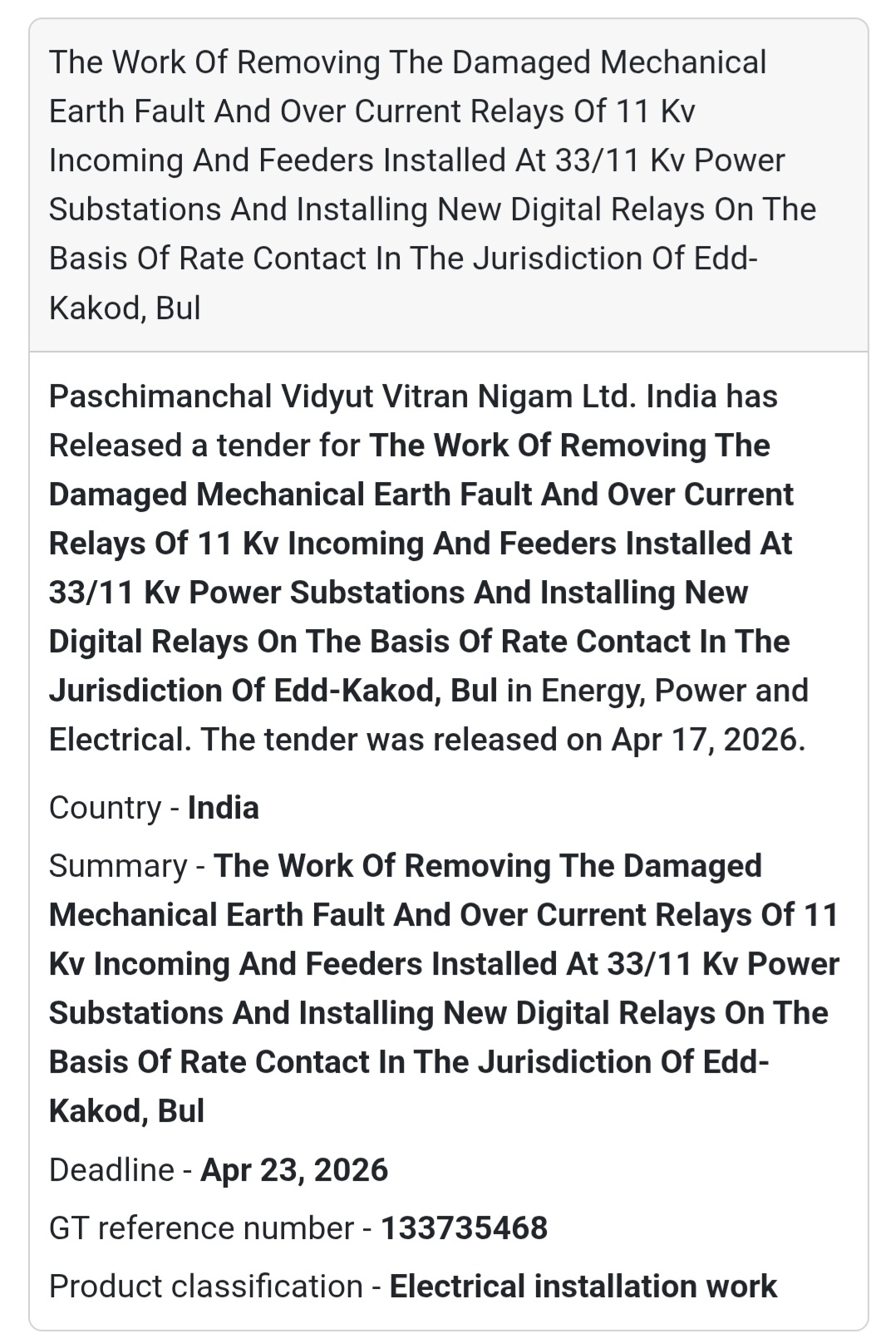 ⚡ Electrical Work – Edd-Kakod, Bulandshahr