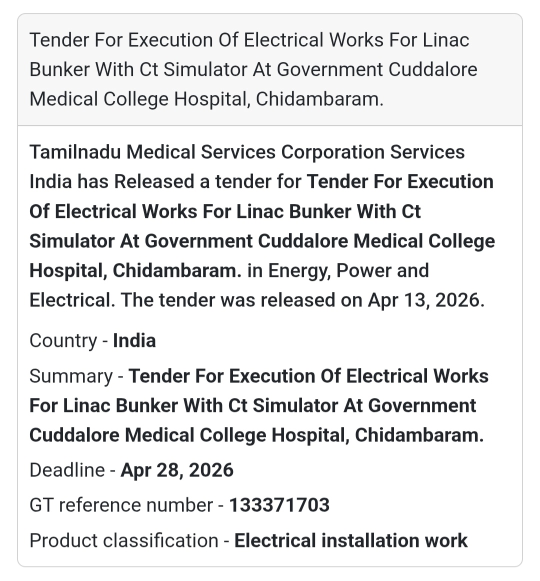 ⚡ Electrical Works – Medical College