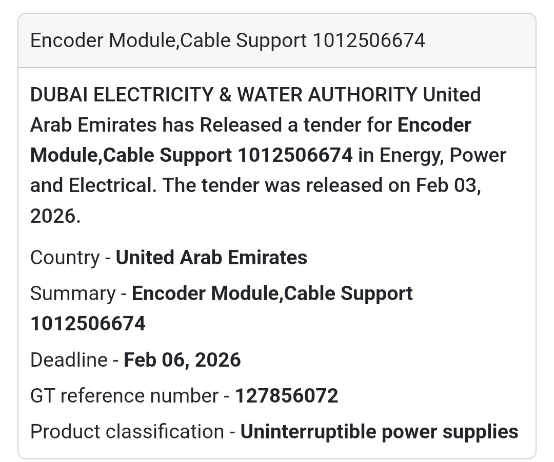 🔌 Encoder Module & Cable Support Energy, Power & Electrical | UAE 🇦🇪