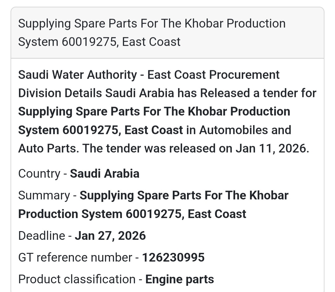 ⚙️ ENGINE SPARE PARTS – KHOBAR
