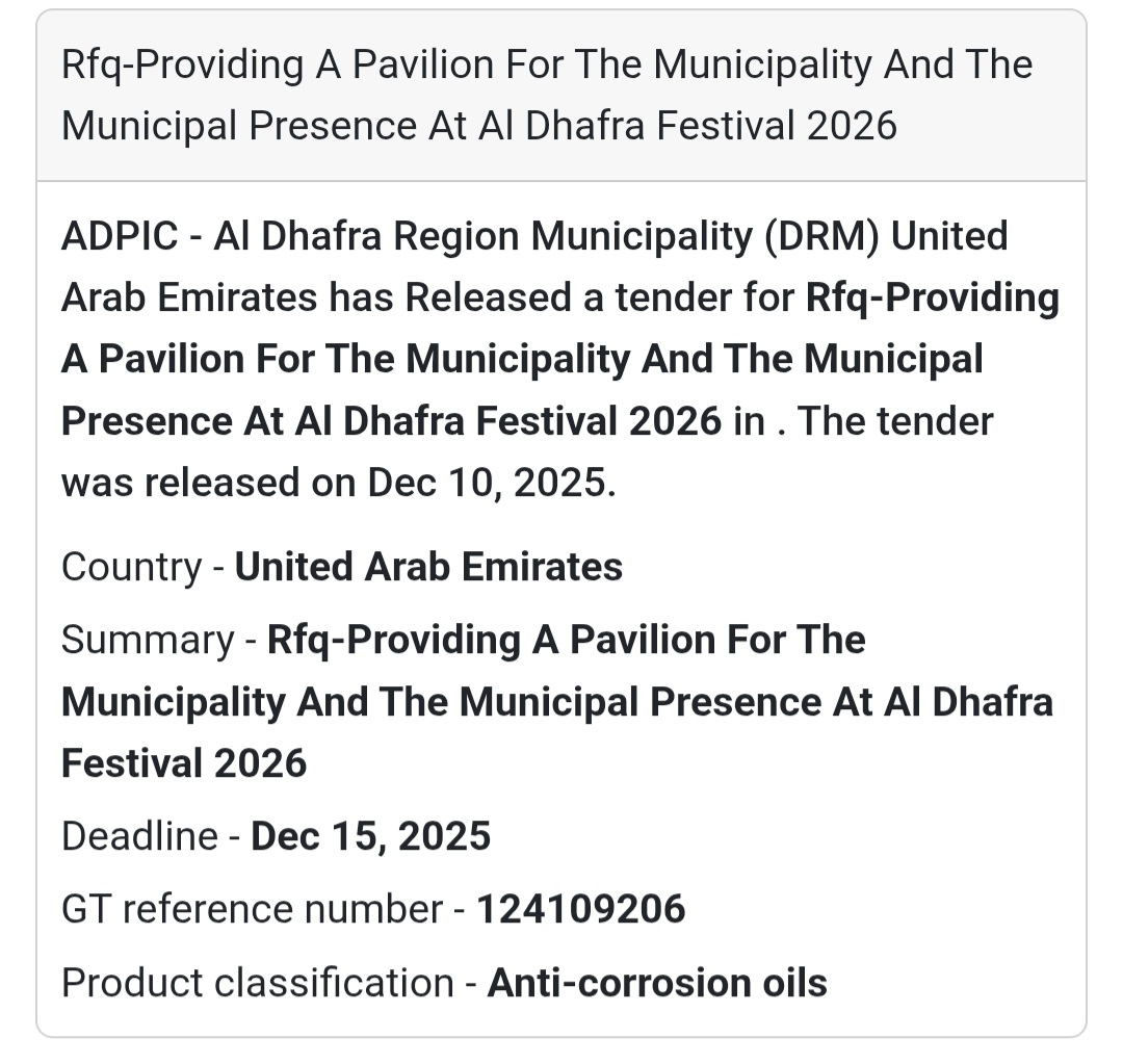 Event & Pavilion Services Tender