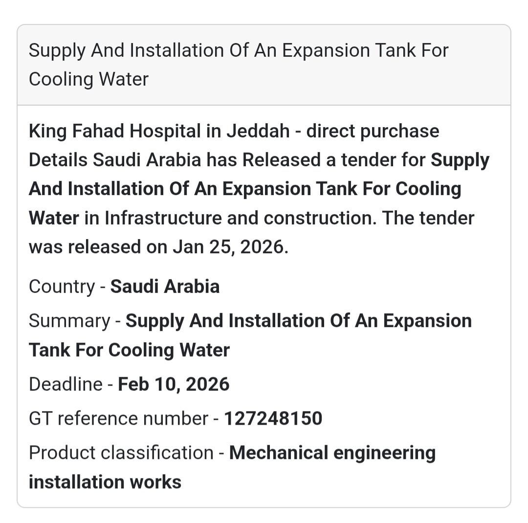 🧰 Expansion Tank for Cooling Water