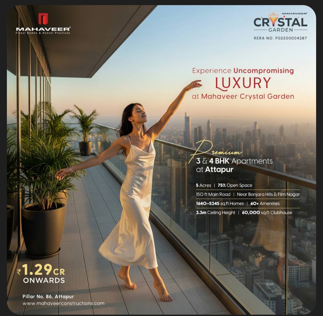 ✨ Experience Uncompromising Luxury ✨ -  Mahaveer Crystal Garden, Attapur