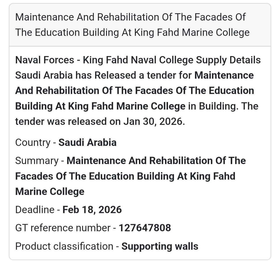 🏫 Facade Maintenance – King Fahd Marine College
