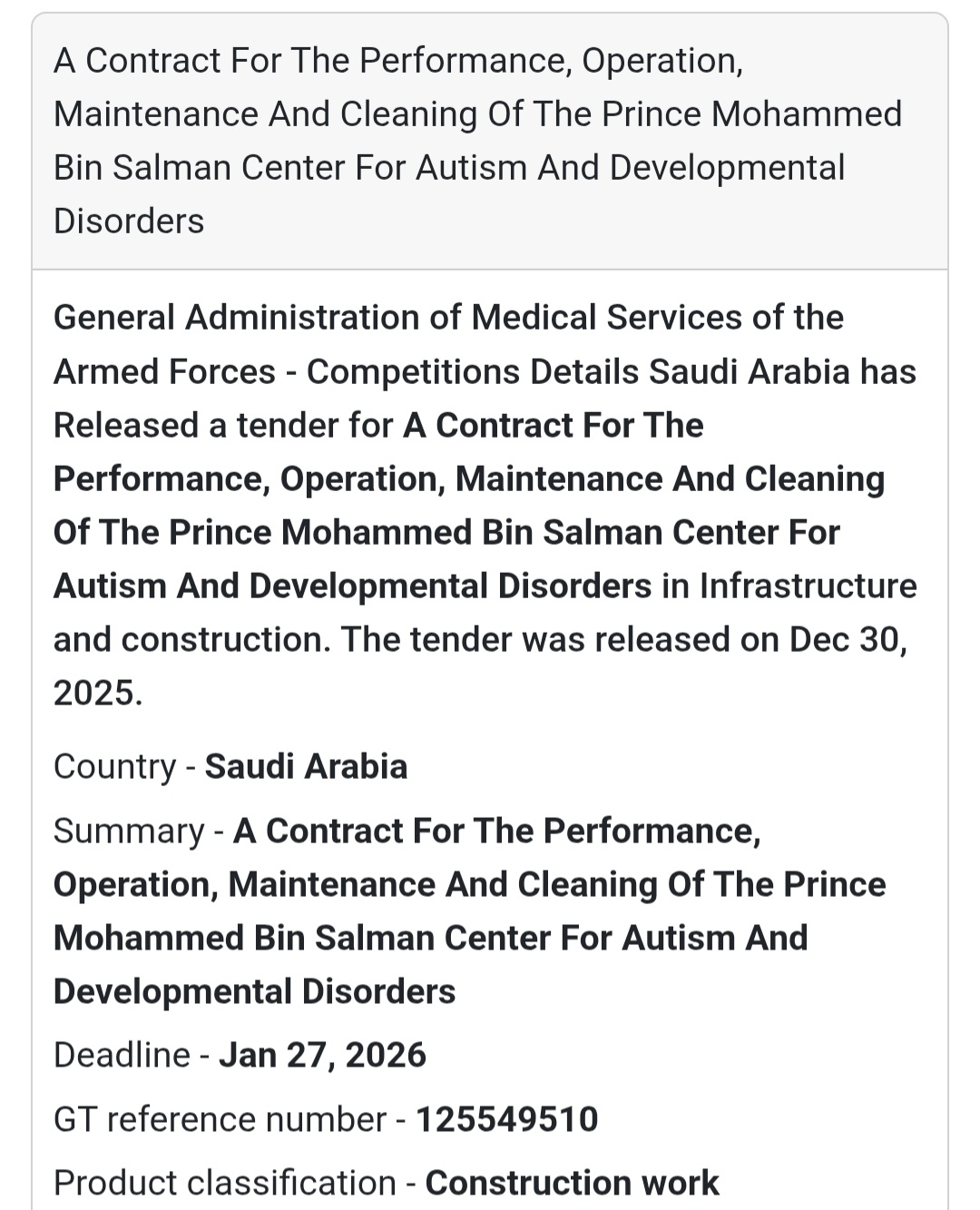 🏢 Facilities Management Mega Contract