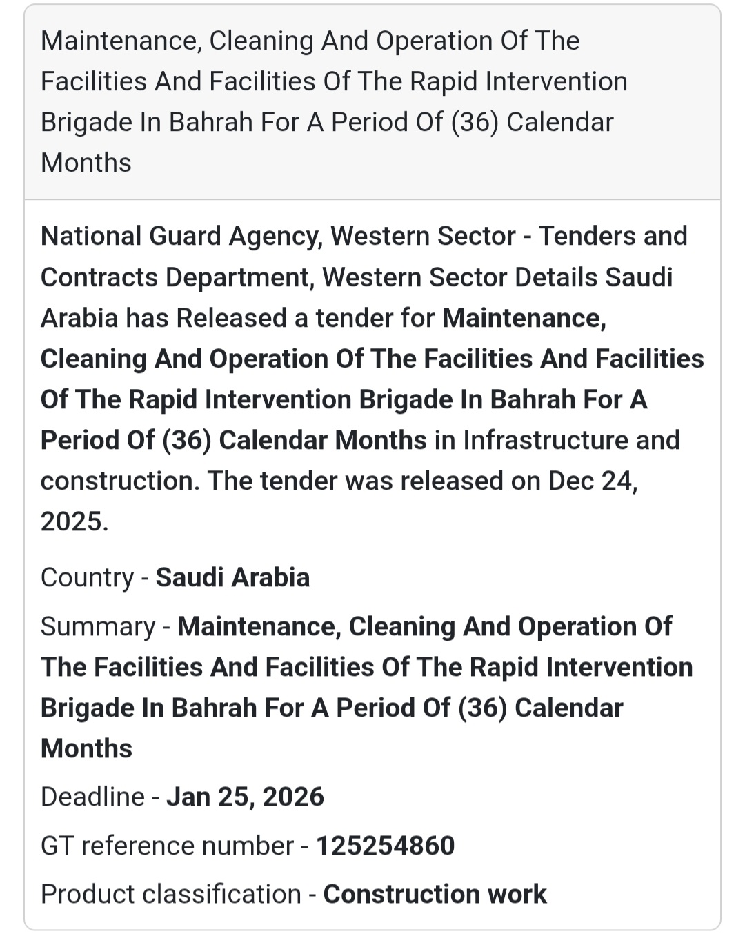 🏗️ Facility Maintenance & Operation – Rapid Intervention Brigade 🇸🇦