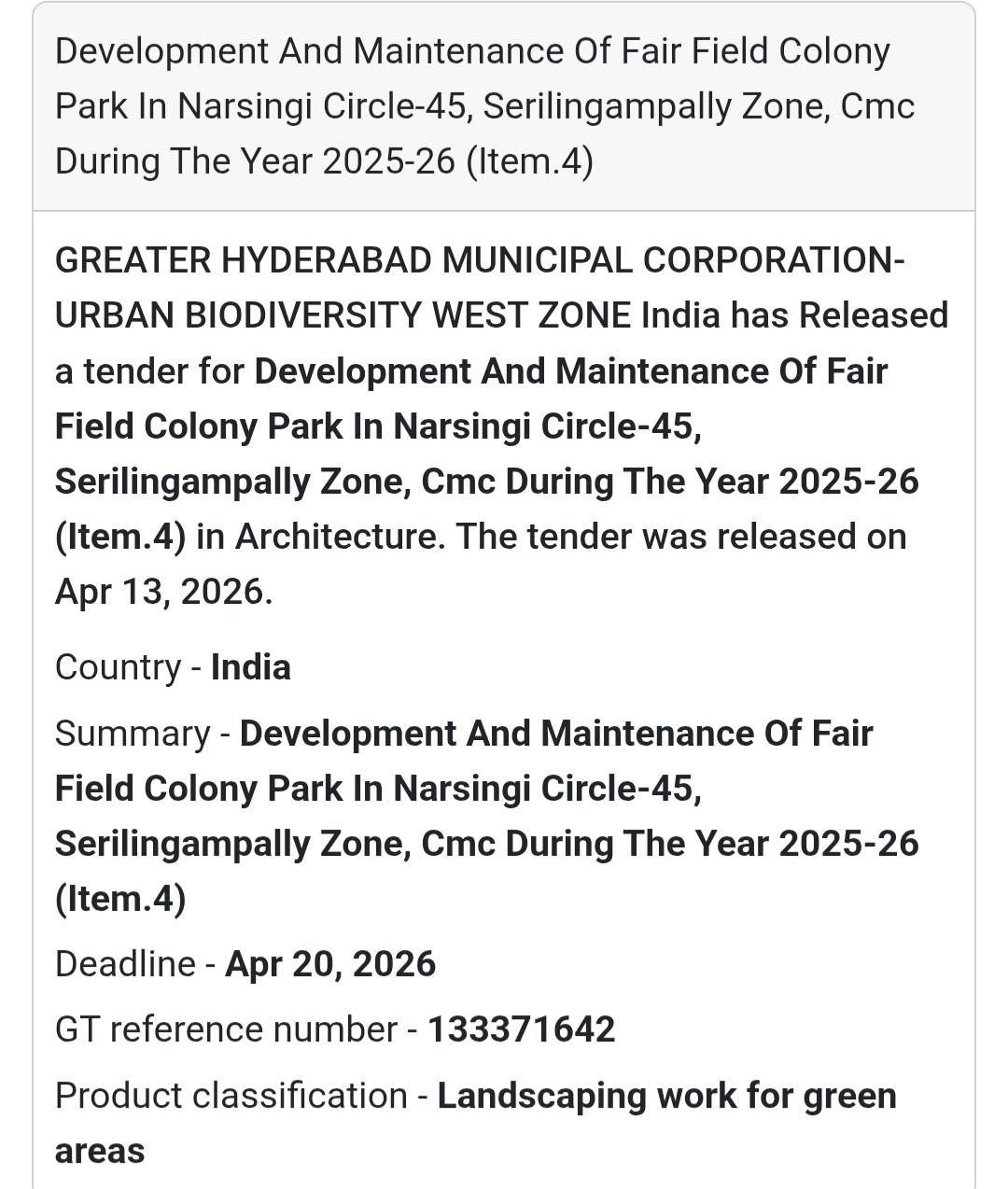 🌳 Fair Field Colony Park Project