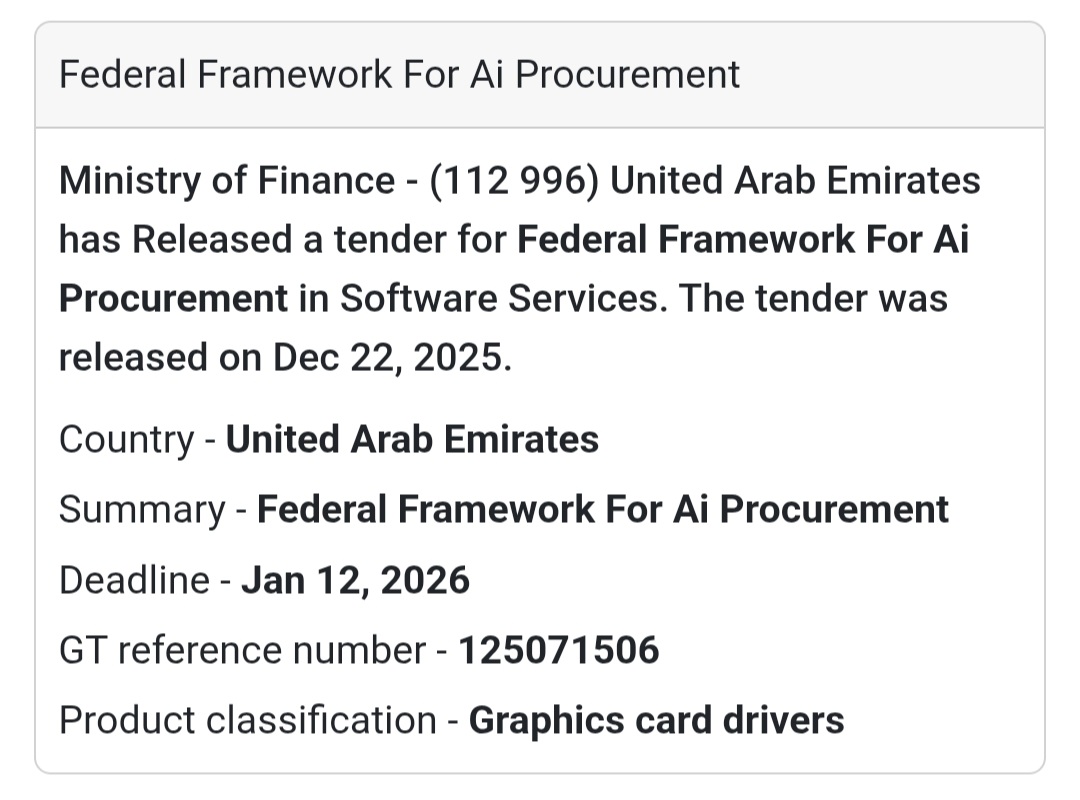 🤖 Federal Framework for AI Procurement – UAE