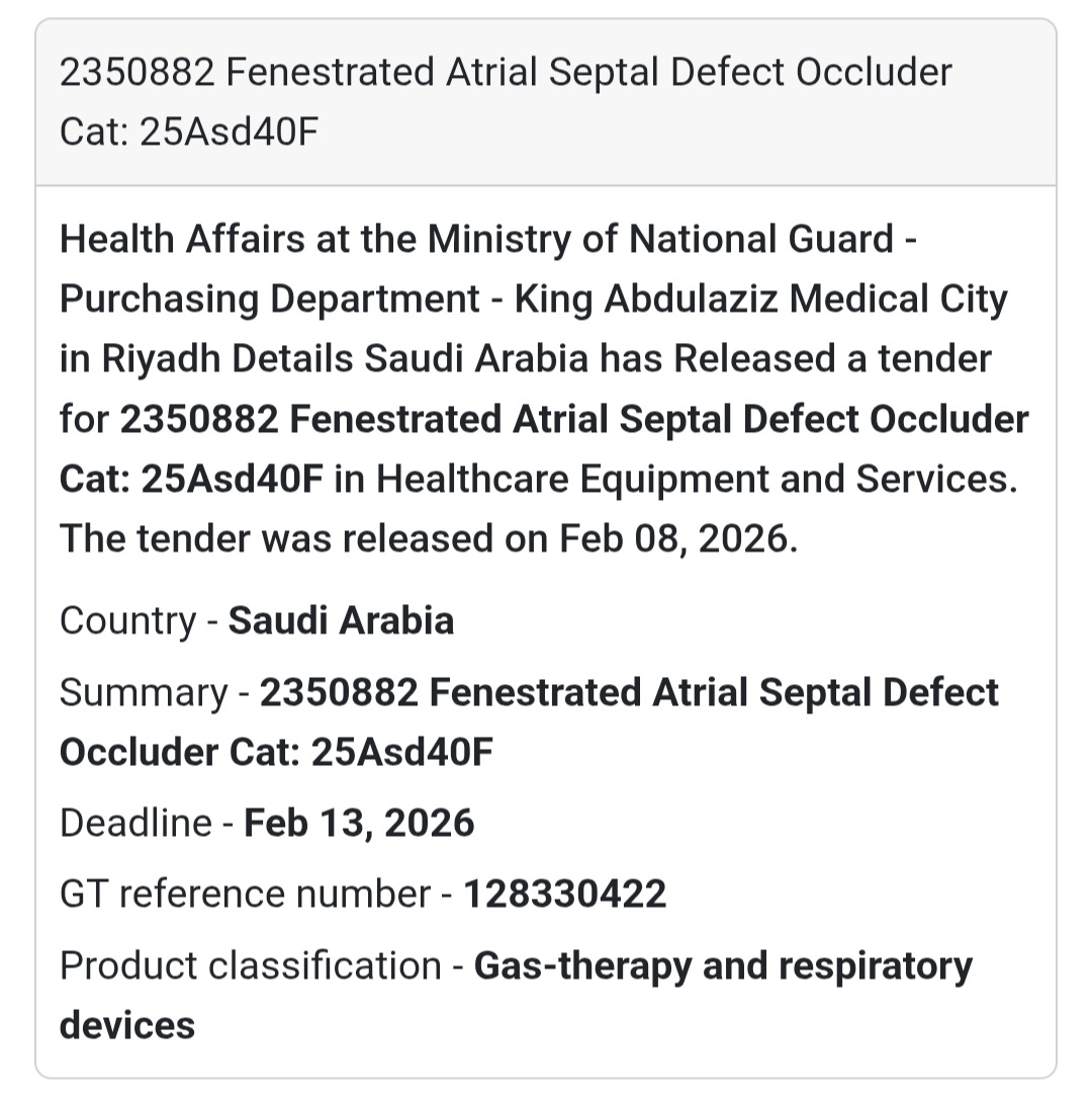 ❤️ Fenestrated Atrial Septal Defect Occluder (25ASD40F)