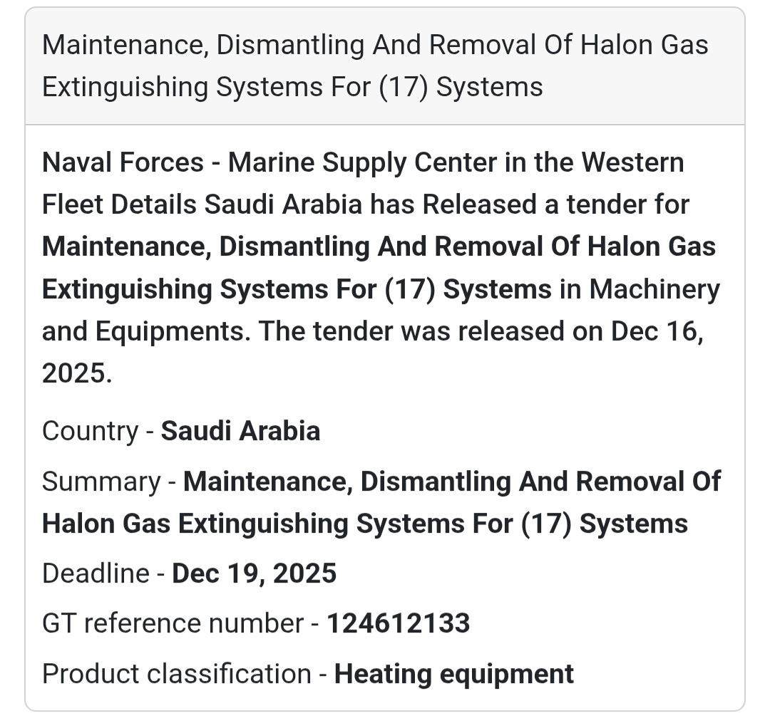 🔔 Fire Safety Maintenance Tender | Saudi Arabia 🇸🇦