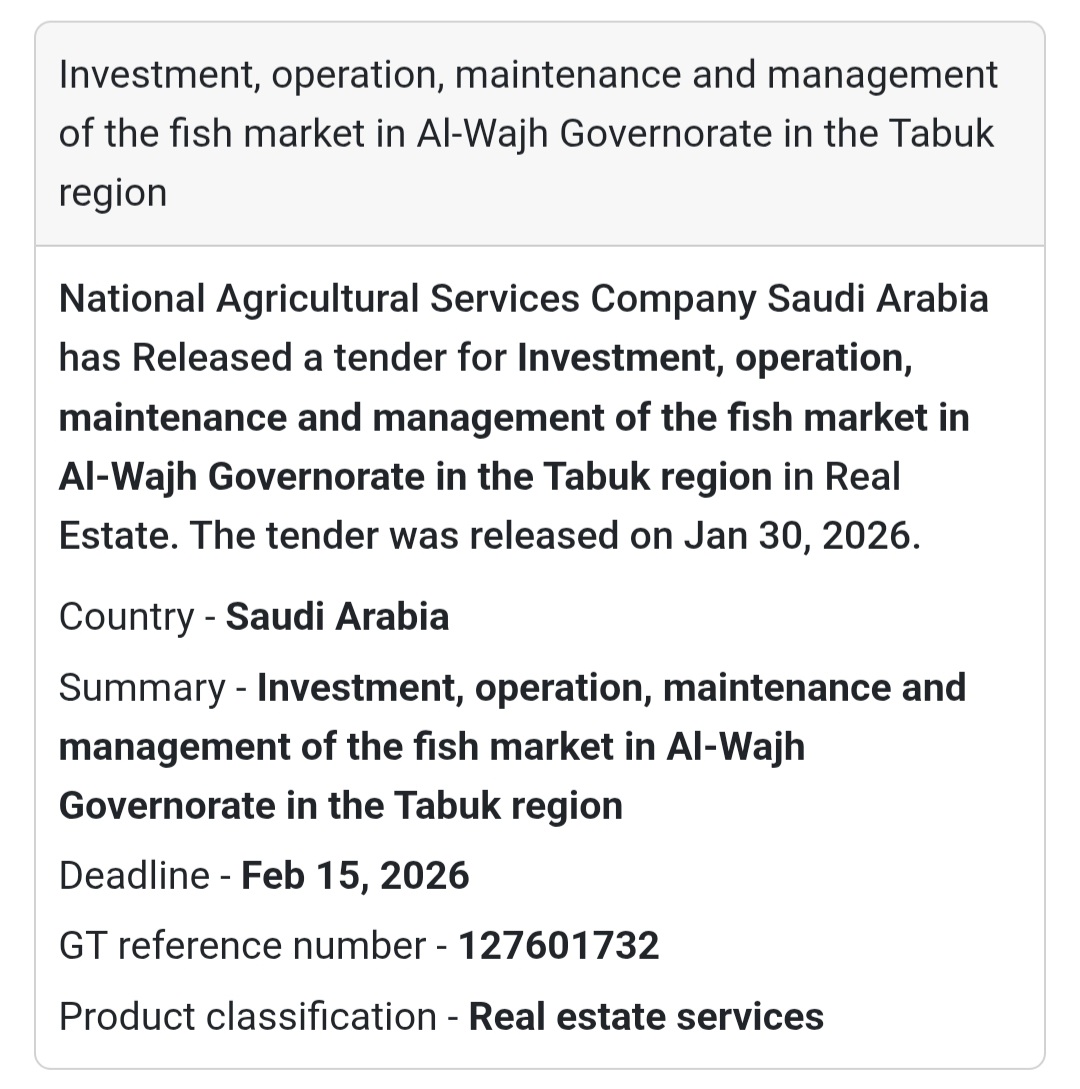🐟 Fish Market Investment – Al-Wajh