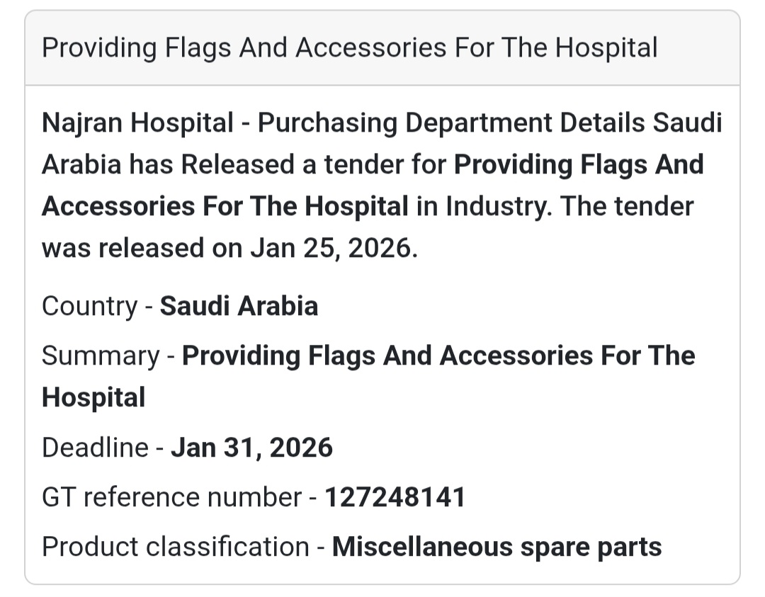 🚩 Flags & Accessories – Najran Hospital