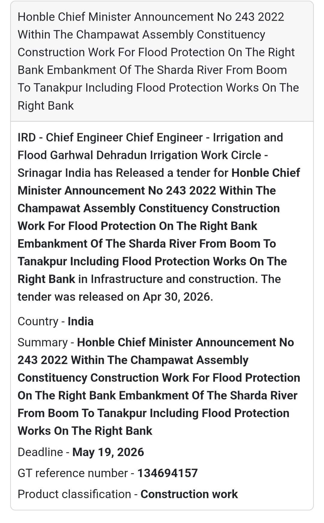 🌊 Flood Protection Work – Champawat