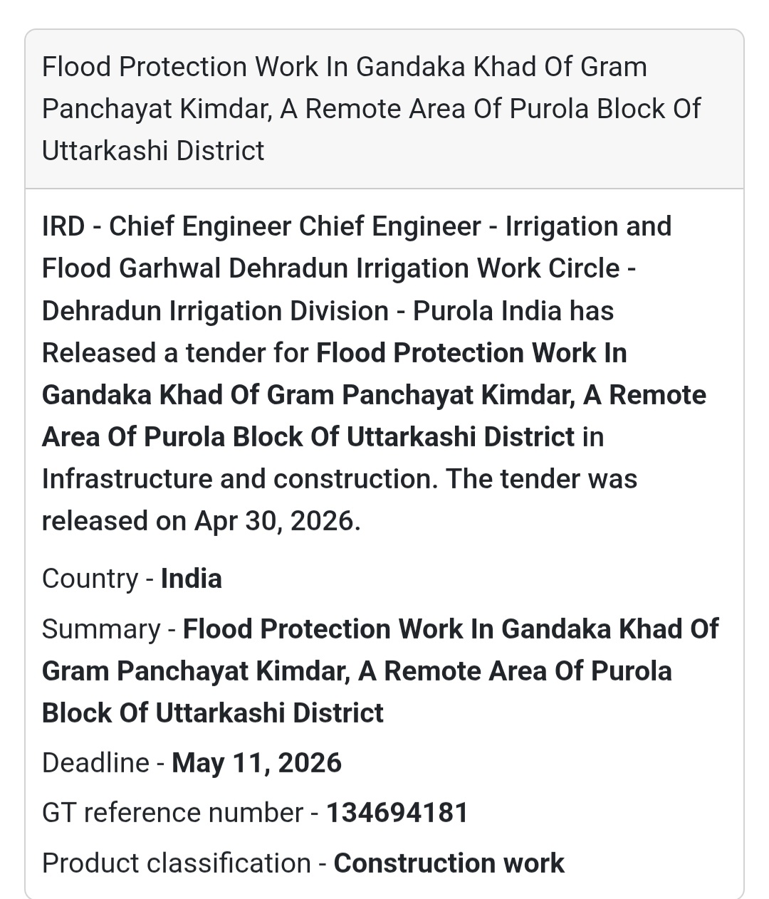 🌊 Flood Protection Work – Uttarkashi